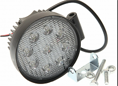 Фара рабочего света круглая 115х115x55мм 27Вт (9 LED) расс. свет (Flood) 12-24V ход. огни MEGAPOWER